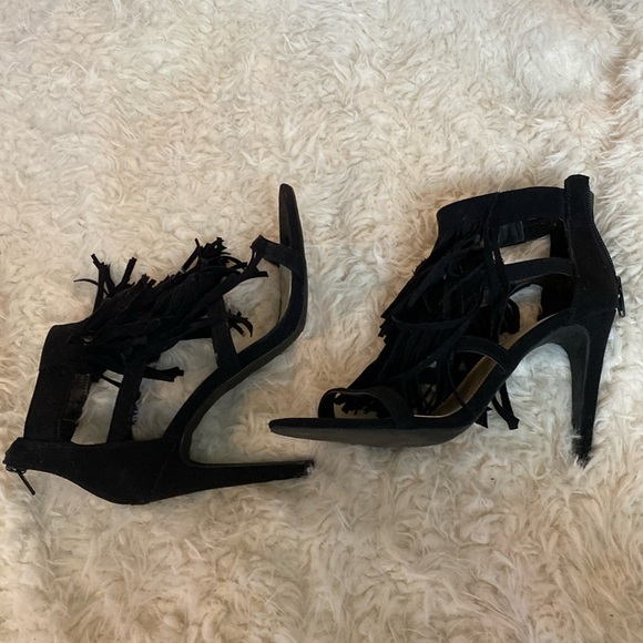 a.n.a black fringed heels - Picture 1 of 7